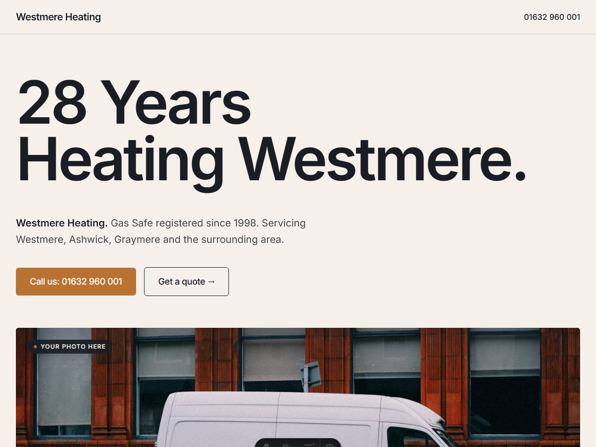 Established style — bold typographic headline, clean layout